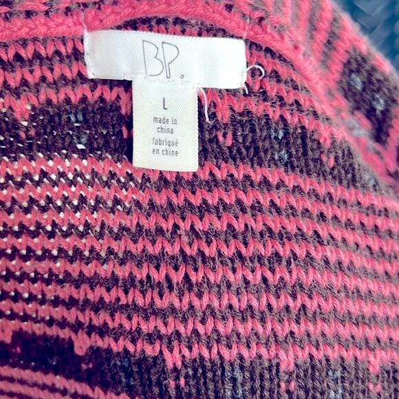 BP Nordstrom Pink & Brown Knit Cardigan Sweater Size Large - Picture 9 of 11